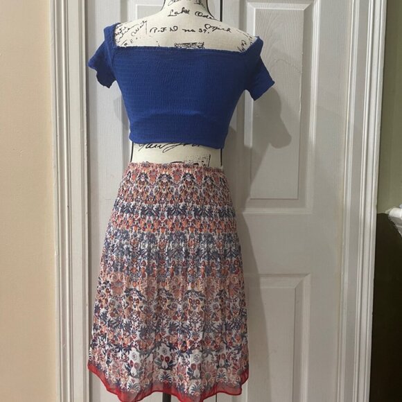 MAX STUDIO SKIRT RUFFLE ASYMMETRICAL BOHO SKIRT SIZE MEDIUM - Picture 8 of 16